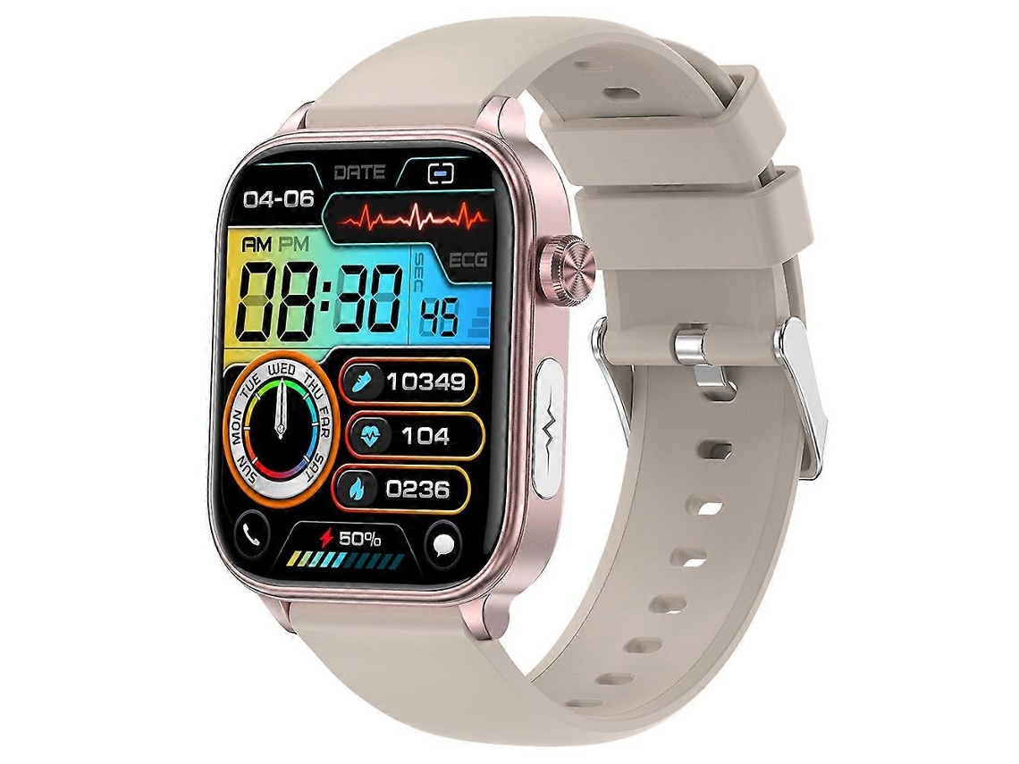 Reloj inteligente ET570 de 1,96 pulgadas con llamadas Bluetooth, monitor de frecuencia cardíaca y correa de silicona Ly Ebike