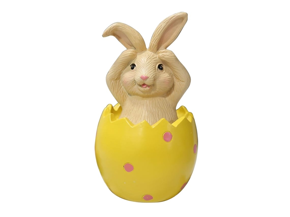 Adorno decorativo de Pascua de resina con cáscara de huevo y conejo: un regalo de Pascua para niños y amigos.