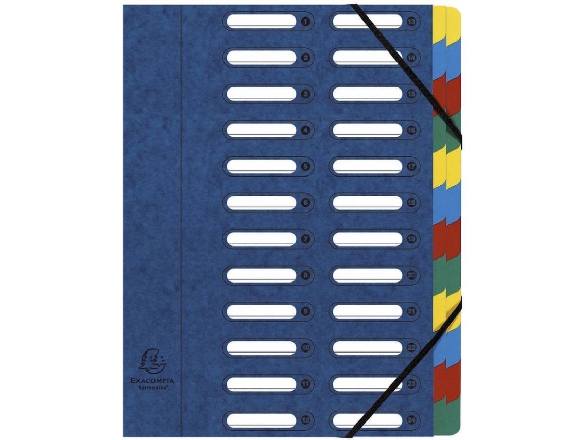 Carpeta EXACOMPTA Nature Future Harmonika Con Lomo Extensible y Ventanas Festoneadas A4 24 Compartimentos Azul