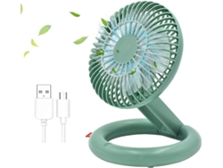 Ventilador portátil BRILVIBERA con 3 velocidades y cuerpo transparente.