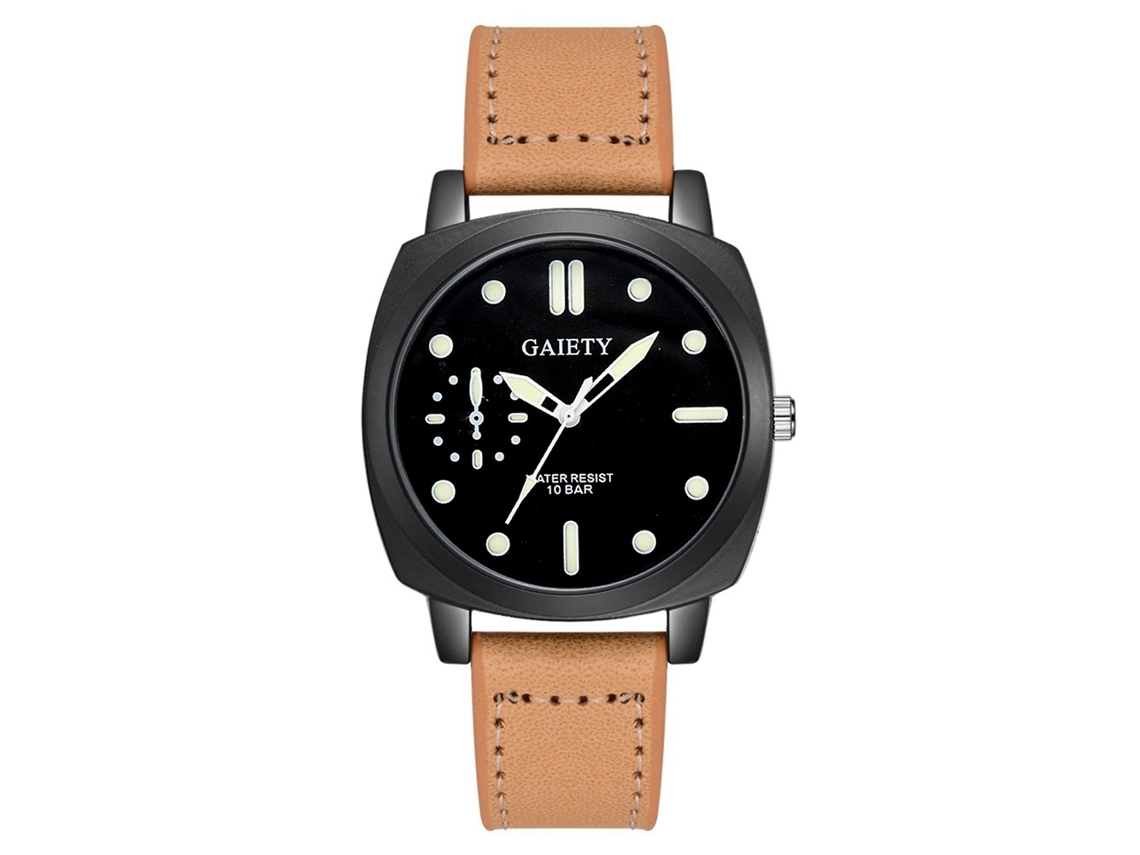 Reloj De Pulsera Para Hombre Gaiety Analógico De Cuarzo Con Dial Personalidad (beige)