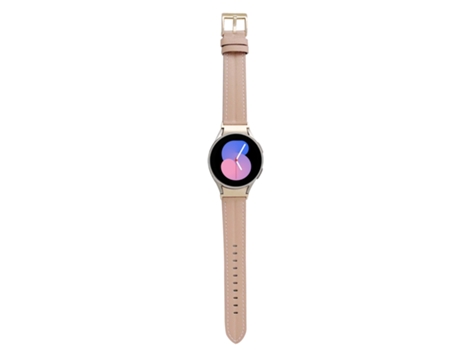 Correa de reloj inteligente para Samsung Galaxy Watch5 de cuero genuino con ranuras de 40 mm/44 mm (rosa claro)