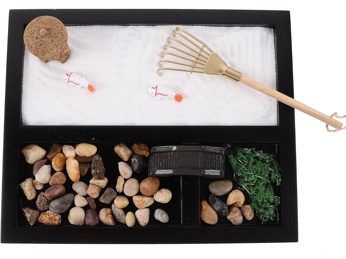 Jardín Zen En Miniatura, Paisaje De Escritorio, Mesa De Arena Miniatura, Decoración De Arenero Zen,...