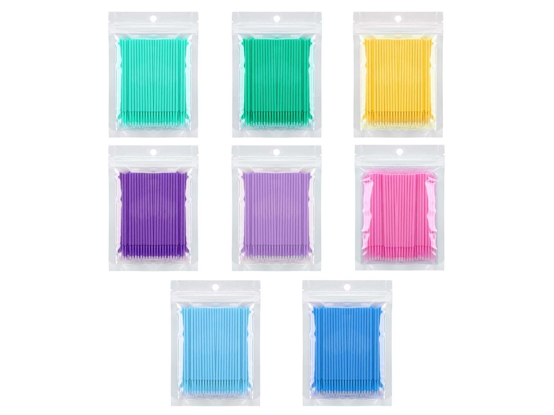 Hisopos de algodón, cepillo aplicador desechable para extensiones de pestañas y limpieza de dispositivos electrónicos, fibras sin pelusa, perfectos para maquillaje.