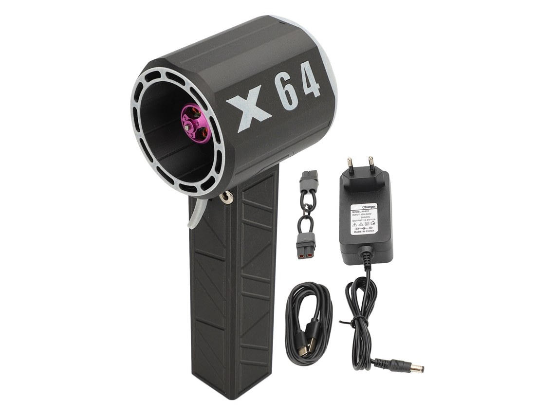 Ventilador de turbina portátil sin escobillas de 64 mm, 100-240 V, enchufe europeo.