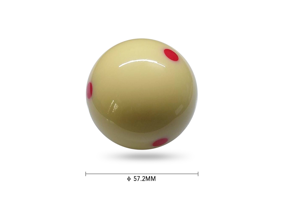 Bola De Billar Blanca Con Punto, 57,2 Mm (2-1/4"), Fabricada En Resina Sintética Para Entrenamiento Y Juego.