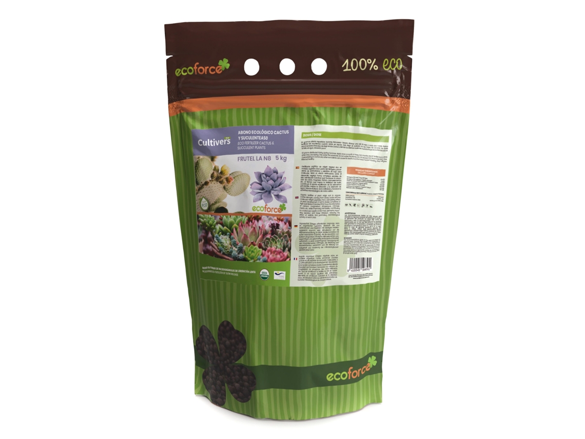 CULTIVERS Abono Cactus Plantas Crasas y Suculentas Ecológico de 5 kg Fertilizante de liberación Lenta . Origen 100% Orgánico y Vegano