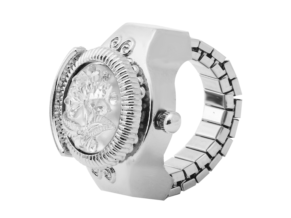 Reloj De Pulsera Para Mujer Con Caja Abatible, Diseño De Rosa Y Movimiento De Cuarzo Blanco.