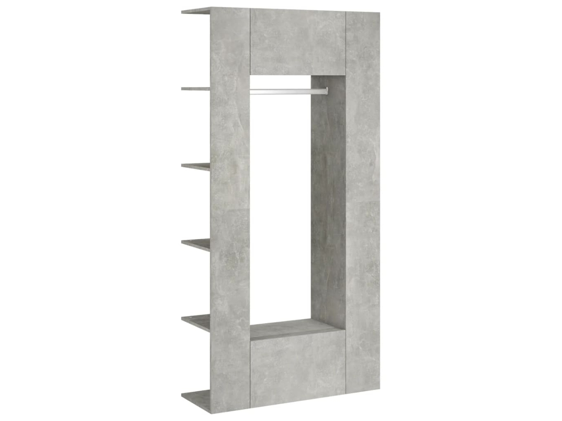 Armarios de pasillo de 2 piezas, madera procesada, gris cemento, EXCLUSIVO DE LA CASA