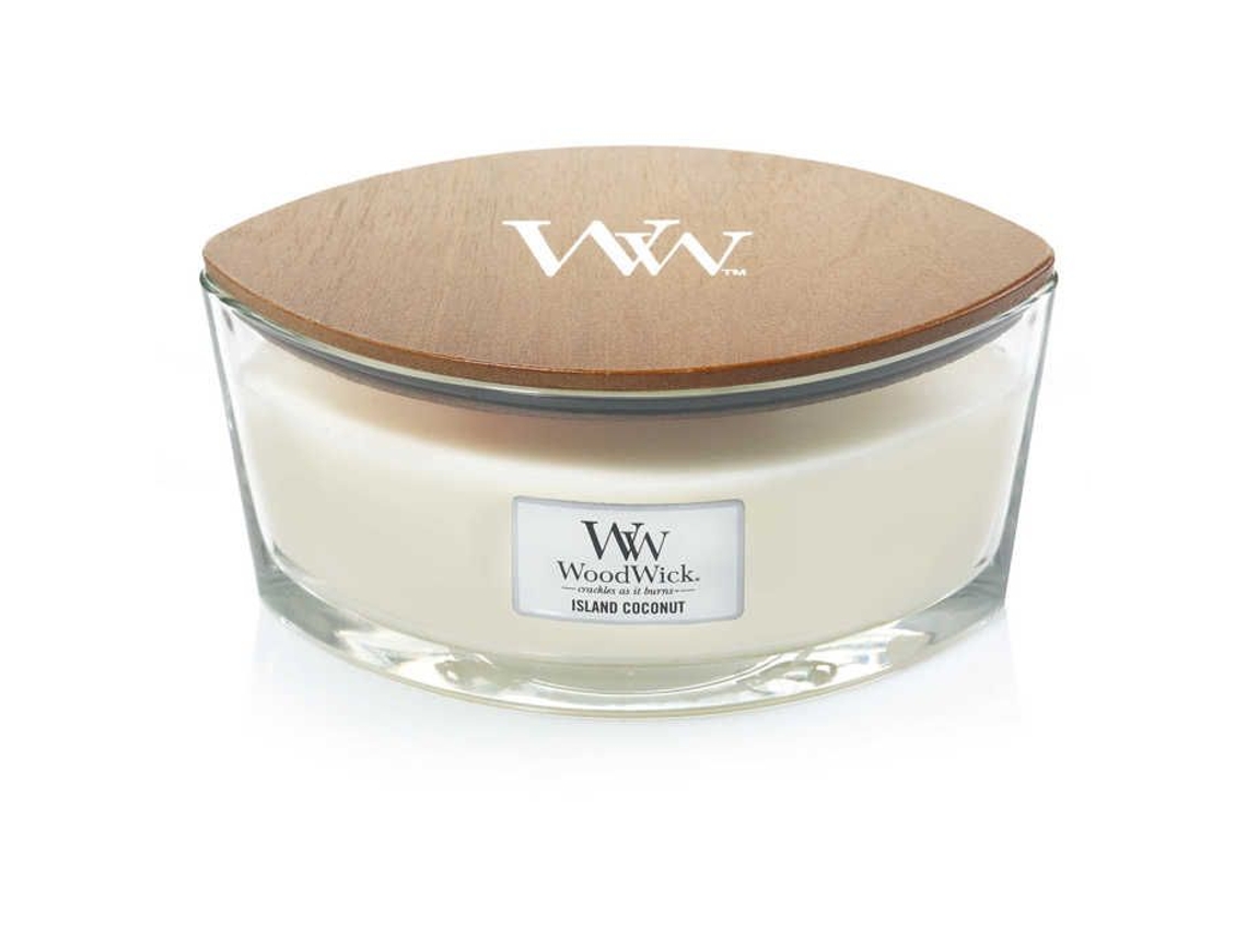 Woodwick 76115e - Candelabro de vidrio blanco