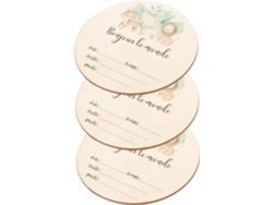 Redondas De Madera De 3 Piezas Para Anunciar Nacimientos, Decoración De Guardería, Diseño De Animales Adorables,