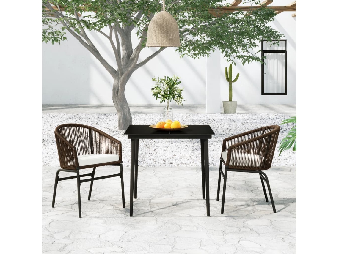 Juego De Comedor De Jardín 3 Piezas Marrón