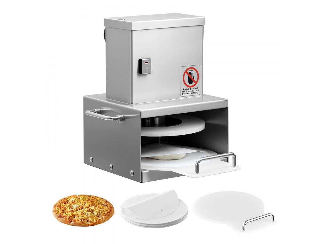 Prensa de masa eléctrica de acero inoxidable de 15,24 cm para pizzas, pan pita y tortillas Tekmaquinas