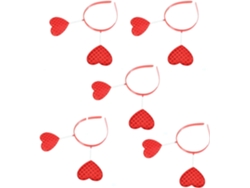 Lot De 5 Serrage-têtes En Métal Rouge Décorations Cœur, Diademax Pour Cabello Du Nouvel An