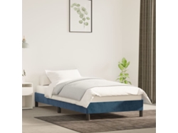 Estructura De Cama Sin Colchón Terciopelo Azul Oscuro 100x200cm