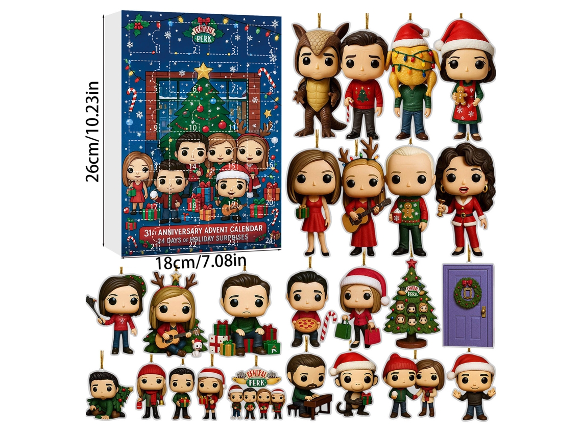 Caja sorpresa con calendario navideño, moneda de la diosa de Stray Kids, adorno colgante para árbol de Navidad