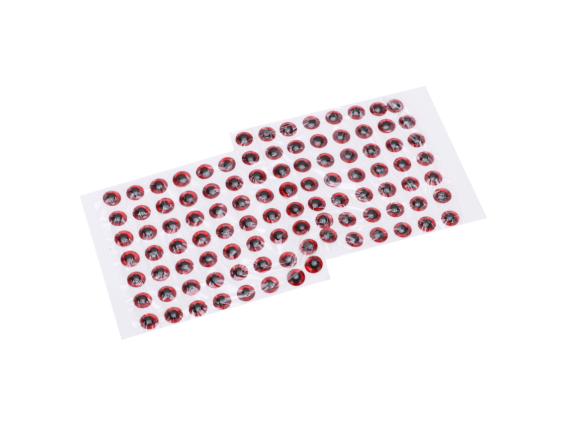 100 Ojos 3d Para Señuelos De Pesca, Ligeros, Duraderos, Ojos Rojos Simulados, 5 Mm