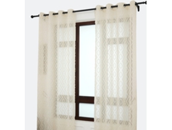 Cortina bordada rombos en relieve 140 x 260 cm Beige - Individual