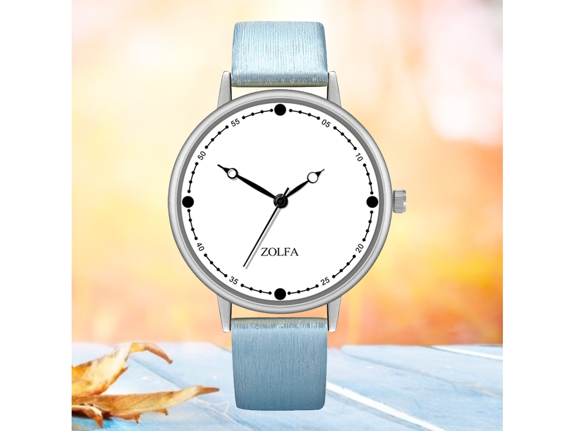 Reloj Hombre De Moda Clásico Correa De Cuero Quartz Analógico Azul