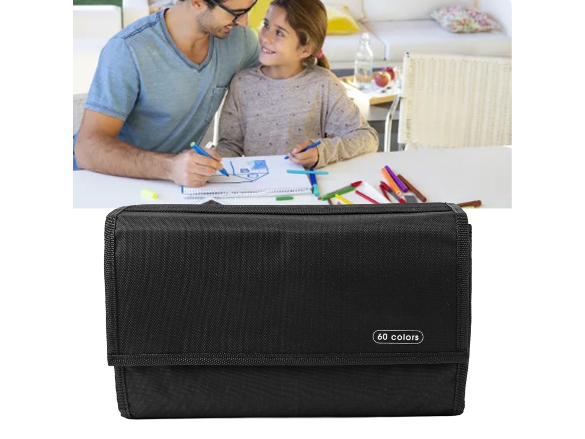 Bolsa De Lona Para Rotuladores Fluorescentes Con Múltiples Capas Y Gran Capacidad, Portátil.