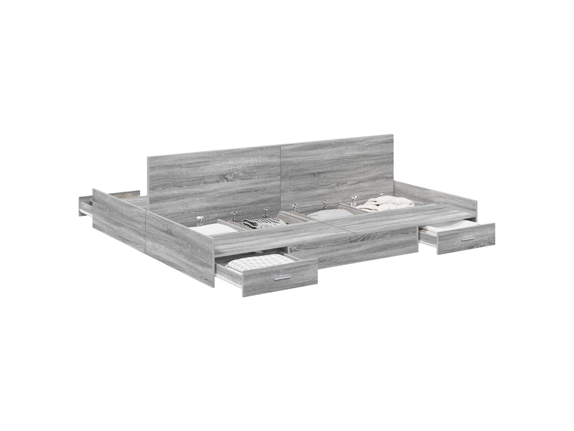 Maison Exclusive - Cama Con Almacenamiento Con Cabecera Gris Sonoma 180 X 200 Cm