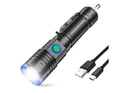 Linternas pequeñas Linterna LED recargable de 20.000 lúmenes altos Linterna magnética de haz largo de 1500 metros con zoom impermeable YEMAESRE