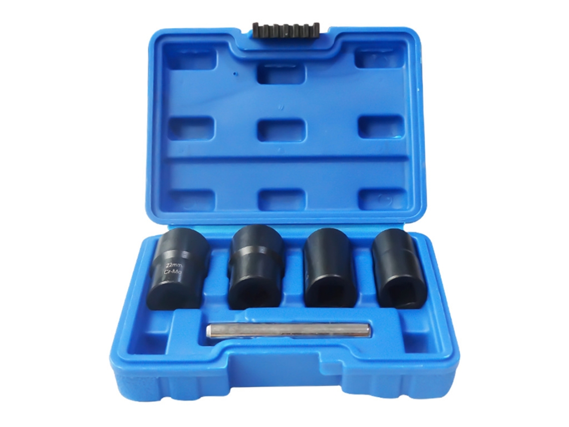 Juego De 5 Llaves De Torsión Para Extraer Tuercas Dañadas De 17/19/21/22 Mm, Color Azul.