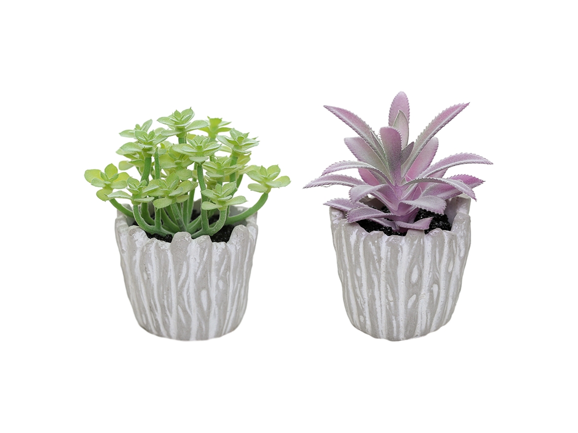 2 piezas de suculentas simuladas en macetas retro, adornos para decoración del hogar NEVEANCE