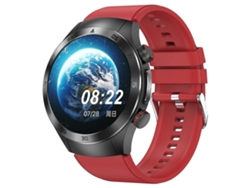 Reloj inteligente E800 con pantalla AMOLED de 1,49 pulgadas, llamadas Bluetooth, terapia láser, ECG y correa de silicona roja Ly Ebike