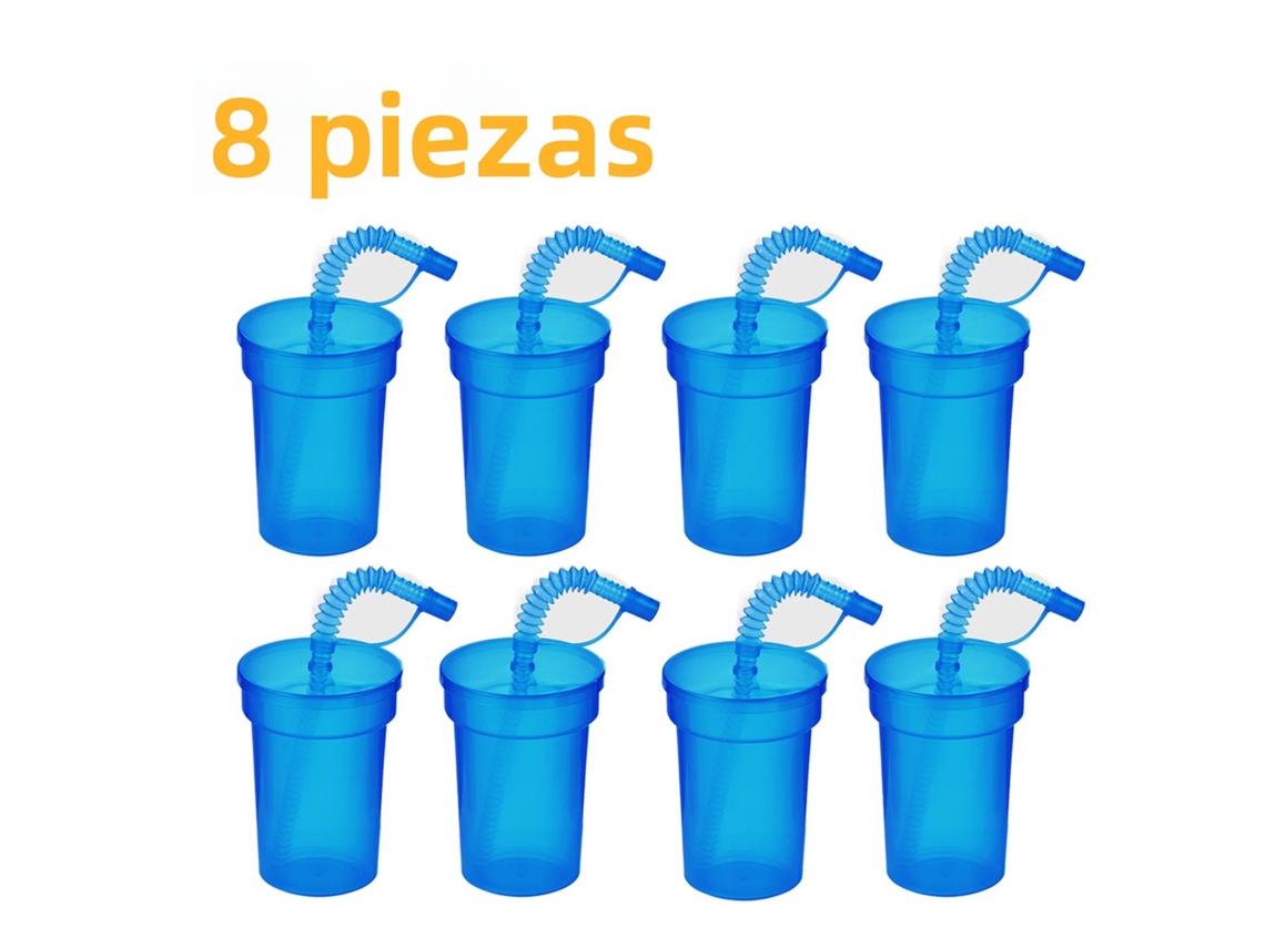 Conjunto de Água Neon com Tampa e Canudo À Prova de Vazamentos. MDUG (azul Escuro)
