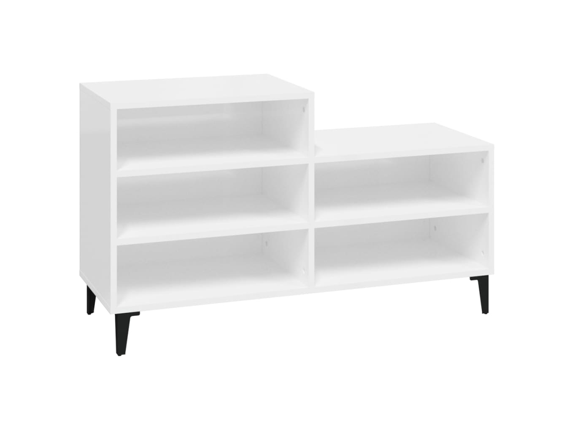 Maison Exclusive - Mueble Zapatero Madera Contrachapada Blanco Brillo 102x36x60 Cm