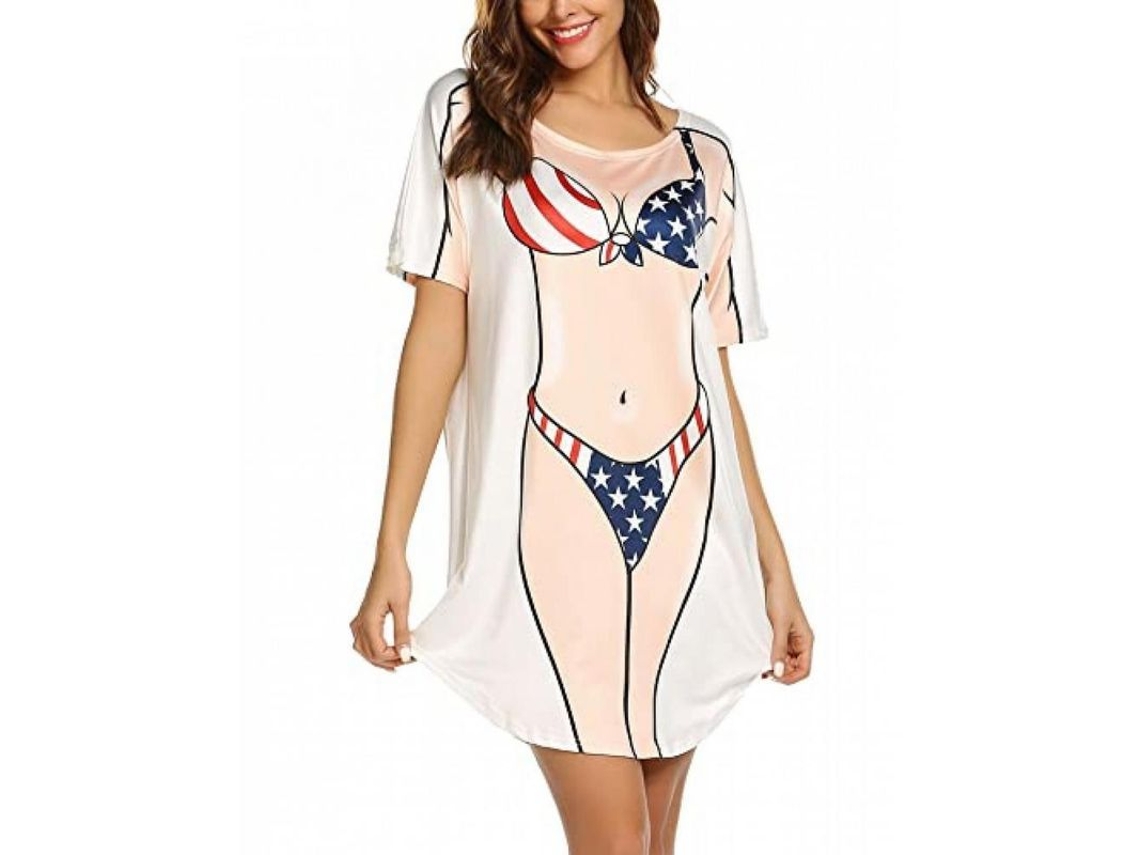 Top de bikini Rebe para mujer con un bonito estampado y mangas sueltas, ideal para la playa, la piscina y el tiempo libre.