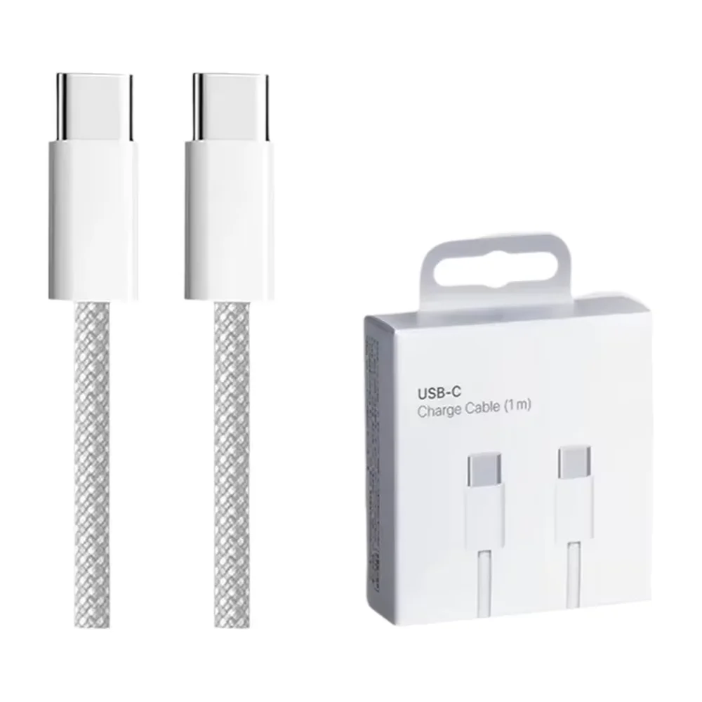 Cable De Datos Trenzado De Carga Rápida Dual Usb-c Pd De 60 W (usb-c A Usb-c De 1 Metro) Para Iphone