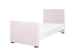 Cama con somier BELIANI Teenie de Terciopelo Rosa 98x230x98