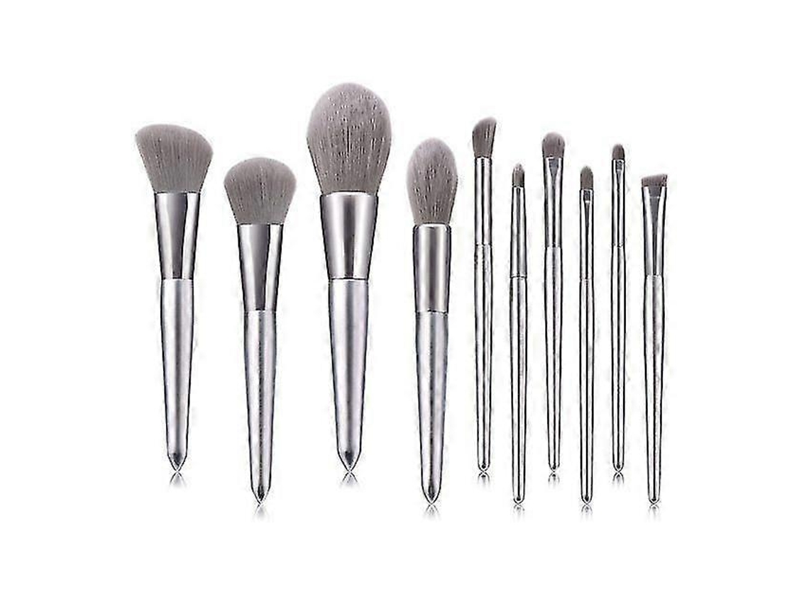 10 pinceles de maquillaje plateados Herramientas de maquillaje Brocha para rubor Rosewell