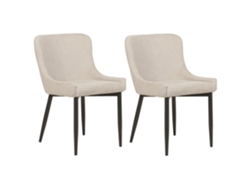 Conjunto de 2 cadeiras de refeição modernas BELIANI Everly de Poliéster Creme 52x62x82