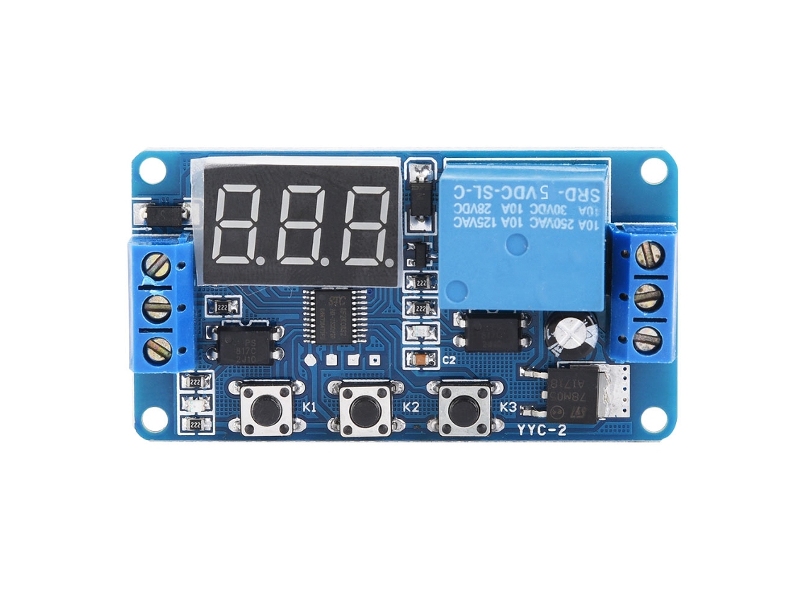 Módulo De Control De Relés Con Temporizador Ajustable Y Pantalla Led Para Automatización (5v)