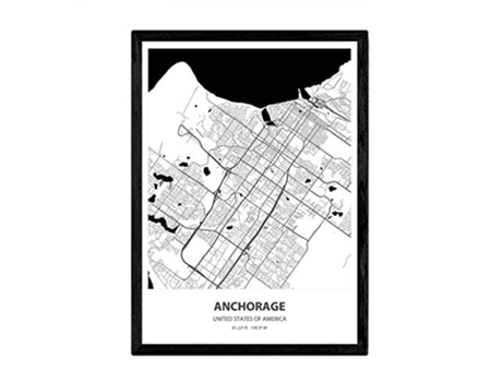 Poster NACNIC Mapa de Anchorage USA (A3)
