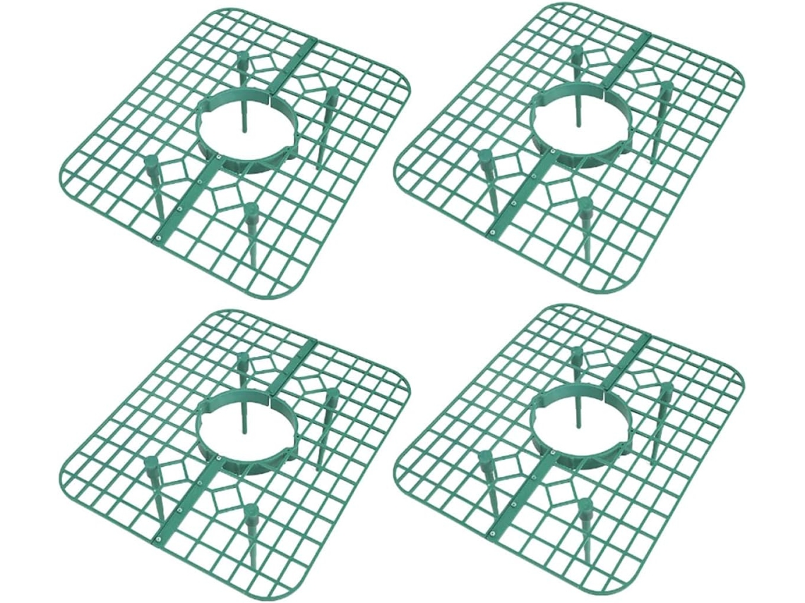 Juego De 4 Soportes Verdes Para Plantas De Fresa, Con Marco Cuadrado.