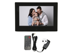 Quadro De Fotos Digital 7 Polegadas Hd 1080p Com Relógio E Calendário Tela Ips 1024x600 Eu Plug