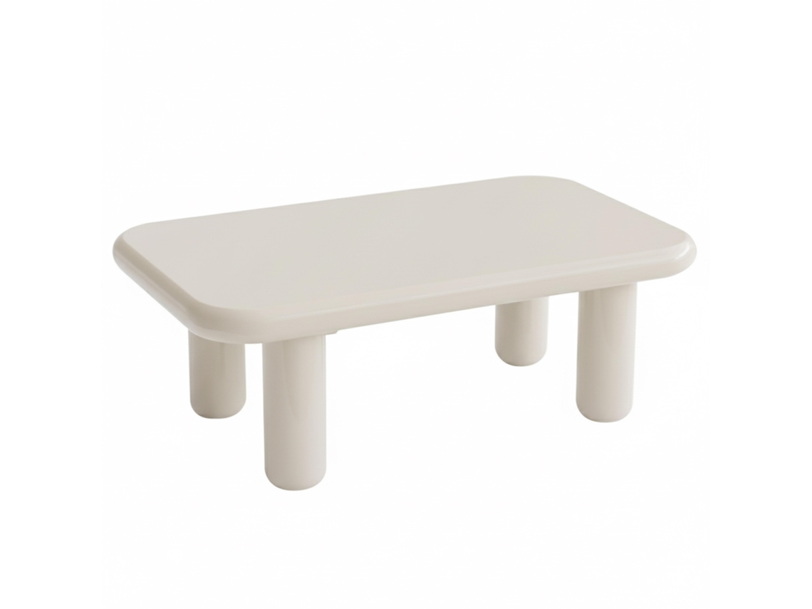 Mesa Basse Effet Laqué Rectangulaire 100x60 Cm Estilo Rétro Oviala