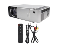 Proyector LED portátil plateado con wifi, control remoto y espejo 1080p