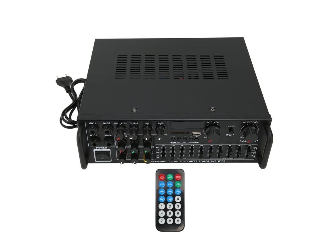 Amplificador de potencia de 300 W para el hogar, ecualizador de audio digital con Bluetooth, receptor estéreo para coche, enchufe UE de 220 V