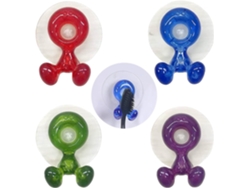 KOFIHETY Portabrocha de Dientes con Ventosa 4 Piezas Antibacteriano para Baño (Azul Verde Rojo Púrpura)