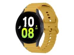Bracelete Para Samsung Galaxy Watch 5 (40mm/44mm) - Silicone Costurado Com Padrão De Onda - Amarelo