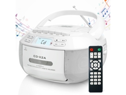 Reproductor de CD portátil Yuysan X2a, reproductor de casetes, Bluetooth, multifuncional, USB, grabadora, repetición AB, blanco
