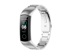Correa de reloj inteligente para Huawei Honor Band 4 (CRS-B19) / Honor Band 5 (CRS-B19S) Pulsera de acero con tres cuentas (Plata)