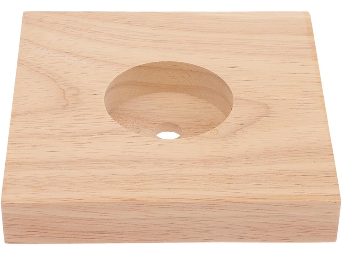 Juego De 2 Bases Cuadradas De Madera Natural Para Lámparas De 12 Cm. Soporte De Repuesto Estable Para Lámparas.