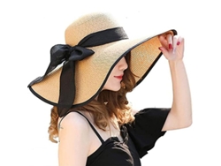 2026-sombrero De Paja Con Gran Moño Para Mujer, Amplio Visor Plegable, Protección Uv, Ideal Para Playa Y Verano