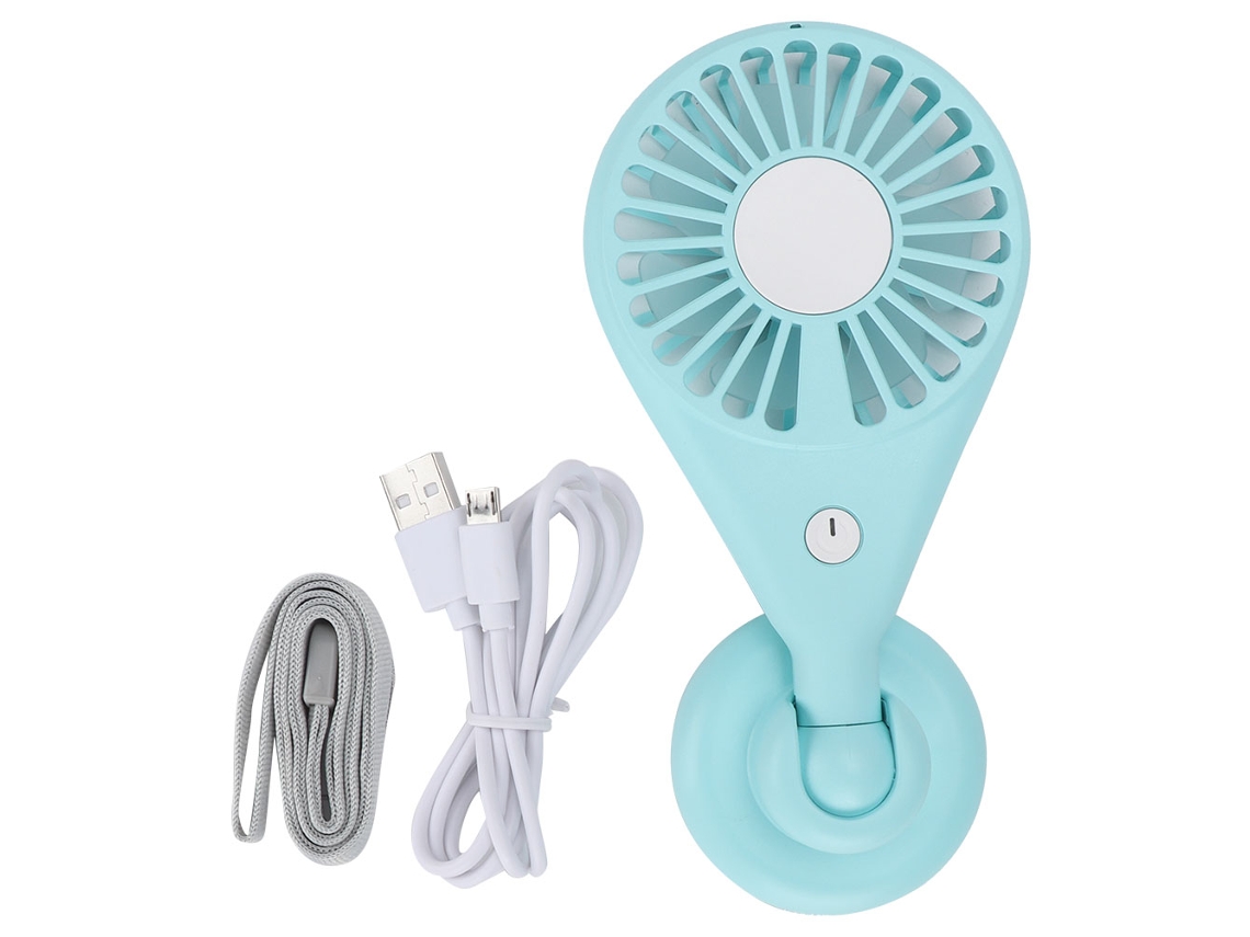 Linterna LED USB portátil con ventilador para viajes y hogar.